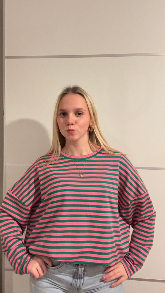 Striped long sleeve green