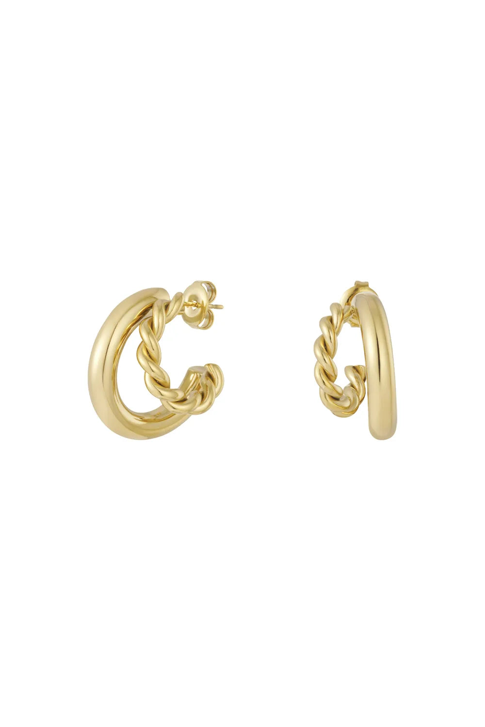 Double earrings GOUD