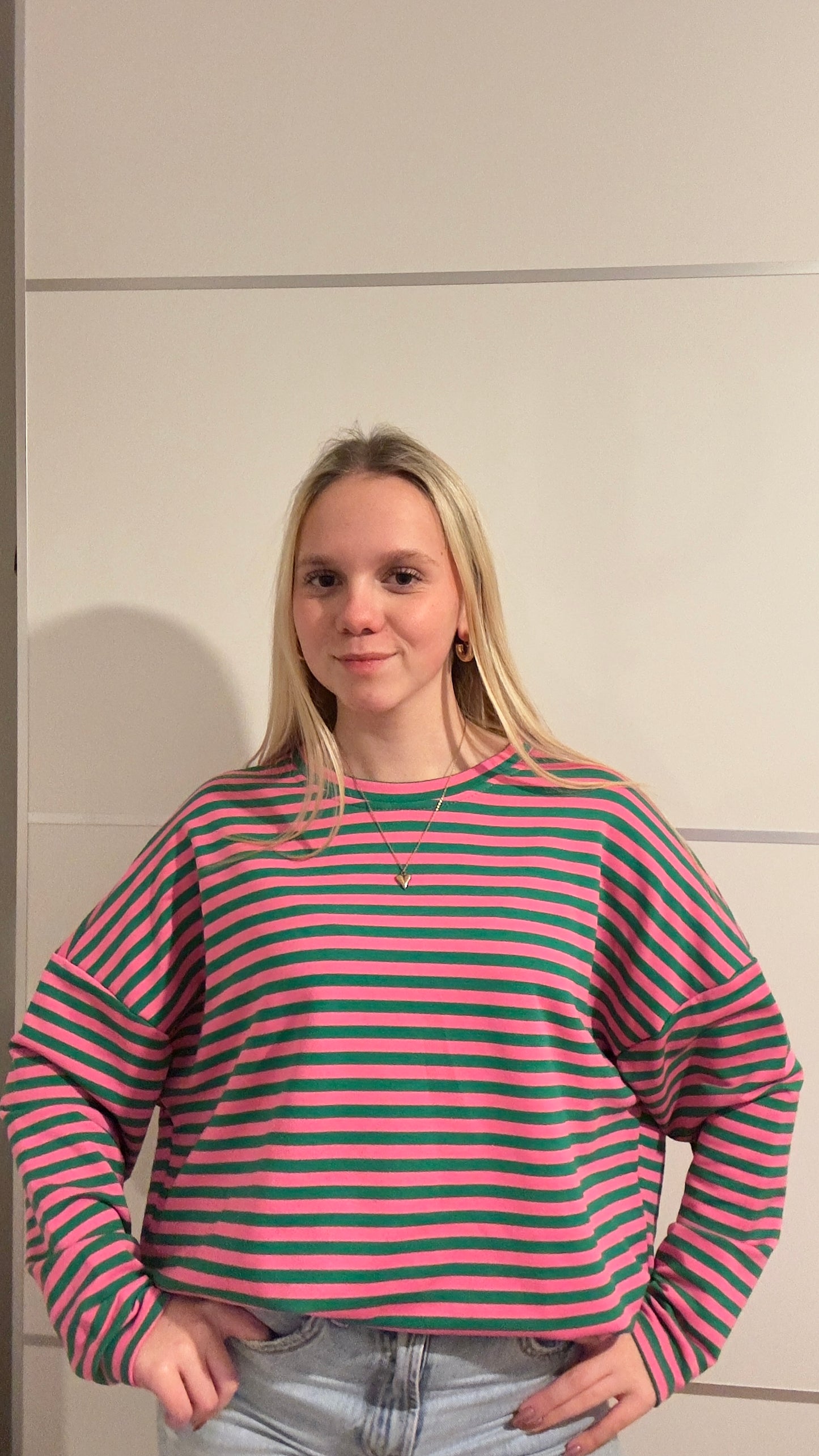 Striped long sleeve green