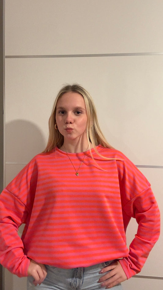 Striped long sleeve orange