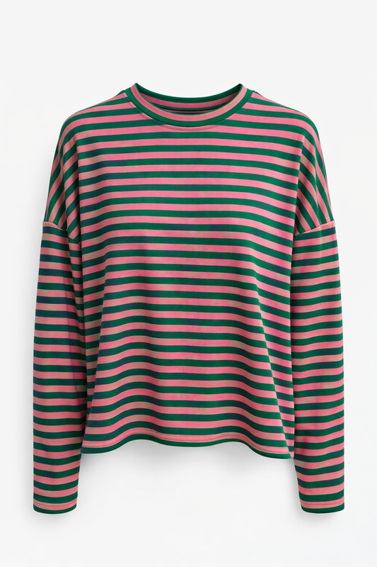 Striped long sleeve green