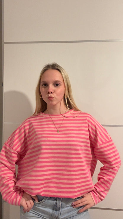 Striped long sleeve pink
