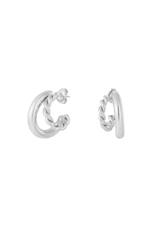 Double earing ZILVER