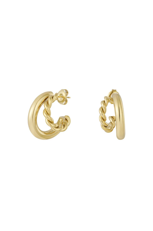 Double earrings GOUD