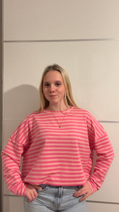Striped long sleeve pink