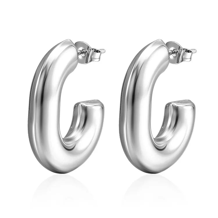 Smooth oval earrings